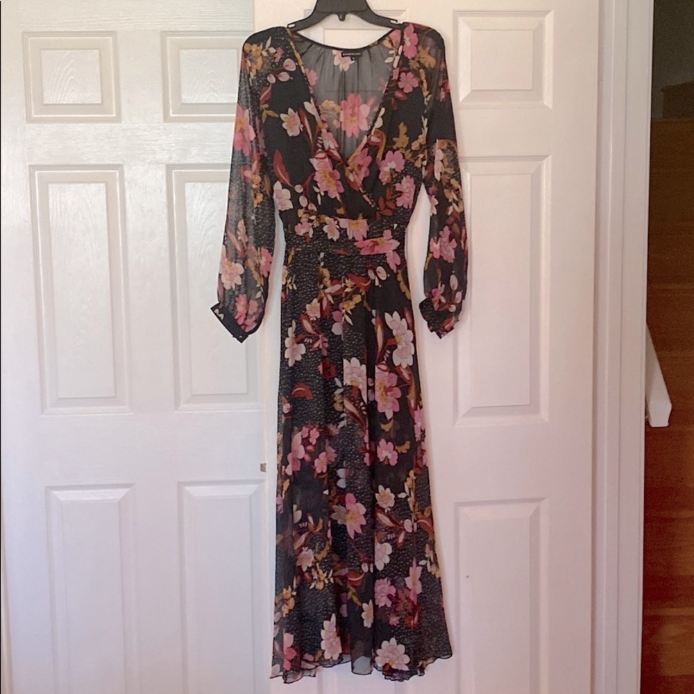 Women’s sheer black floral maxi dress